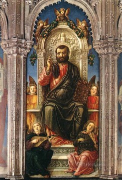 バルトロメオ・ヴィヴァリーニ Painting - 聖マルコ バルトロメオ ヴィヴァリーニの三連祭壇画